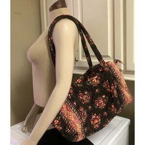 Vera Bradley Floral Travel Bag - Black and Pink